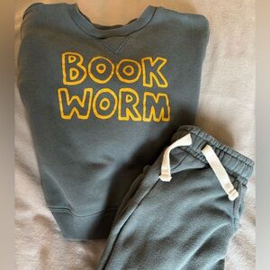 2T Bookworm Sweatshirt and Joggers Set - Blue/Gray GUC